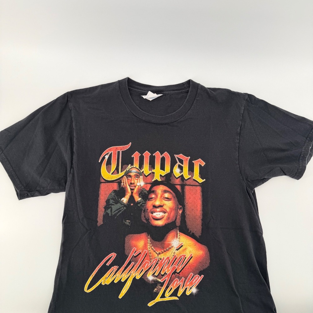 Port & Company Tupac California Love Graphic‎ Rap Tee Streetwear Small Black